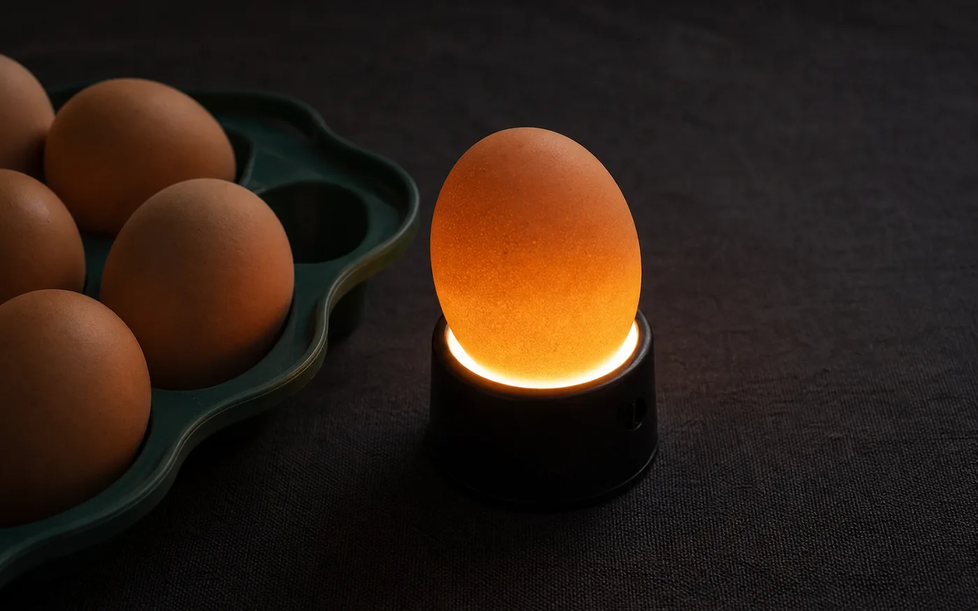 Candling reference showing a developing egg