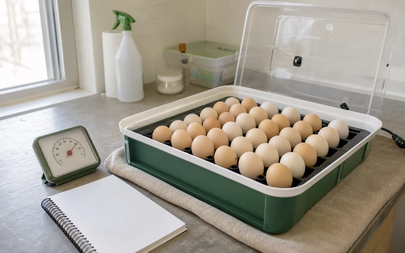 A hatch planning calendar with eggs and a pencil